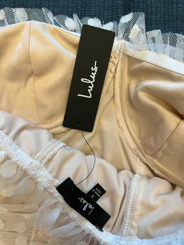 Lulus White Strapless Crop Top - Image 3