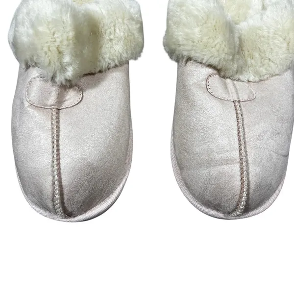 NWT Dream Pairs Sofie-05 Solid Suede Scuff Slippers Pink Cozy Faux Fur Size 8 - Image 3