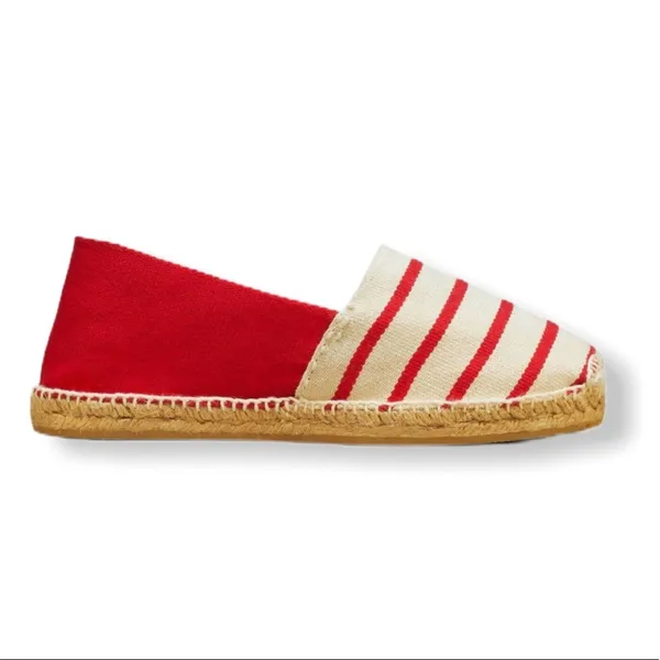 Cousu Main Classic flat Red & Ivory espadrilles White Size 8 - Image 2