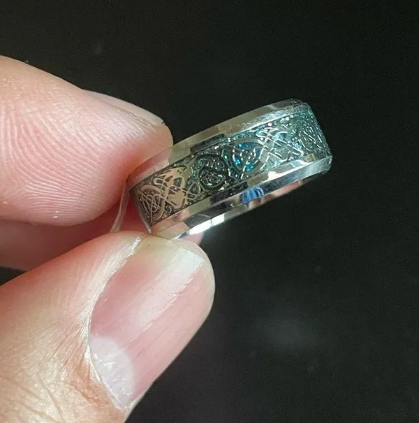 Blue silver dragon ring size 7 - Image 5
