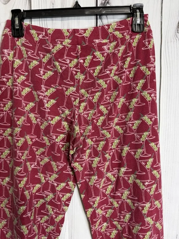 Soma Personality PJs Long Sleeve Pajama Pant Set Martini Olives Top: XL Pants: L - Image 9