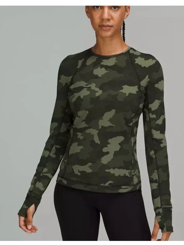 Lululemon It’s Rulu Run Long Sleeve Shirt | Olive Camo | Size 2 - Image 14