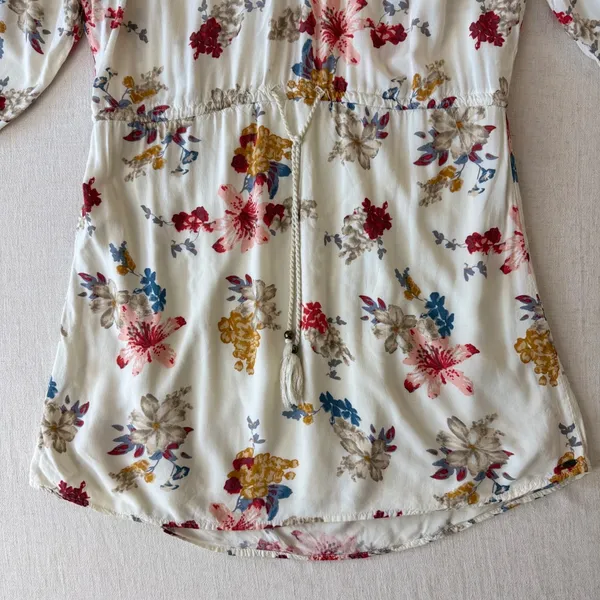 O'Neill floral boho peasant mini dress 3/4 sleeve‎ festival cottagecore medium - Image 5