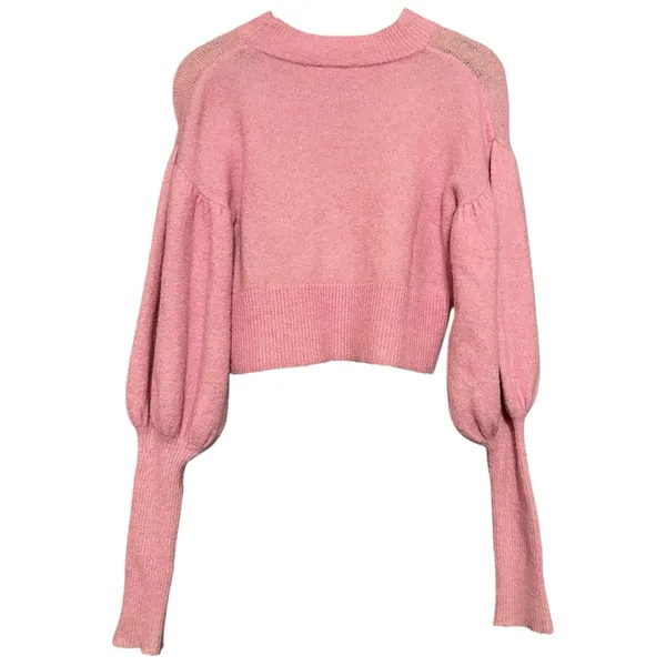 BAUM UND PFERDGARTEN XS Begonia Pink Romance Rituals Coline Puff-sleeve Sweater - Image 3