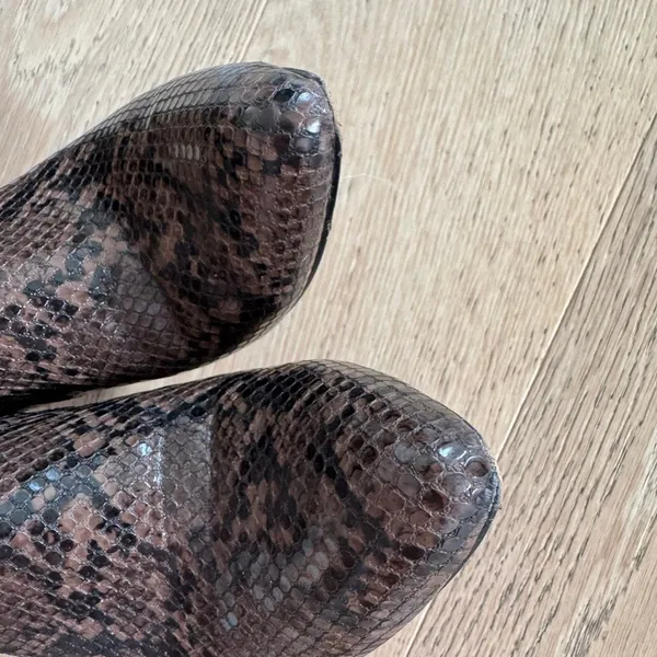 14th & Union Brown Shiny 3.5” Block Comfort Heel Knee Boot Size 6.5 Stretch Calf - Image 6