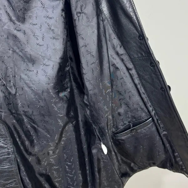 Wilson's Leather MAXIMA Genuine Leather Jacket Mid Length 90s Y2K Size Large Black - Image 6