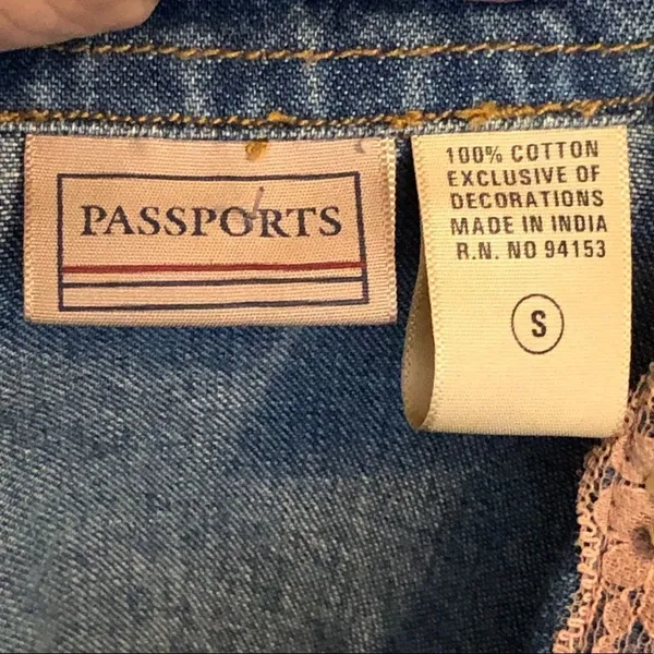 Vintage Passports Denim‎ Jacket Blue - Image 7