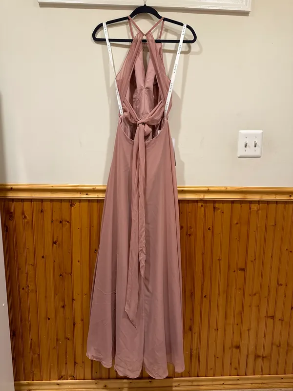 Azazie A-Line Pleated Chiffon Floor-Length Dress Size A2 - Image 9