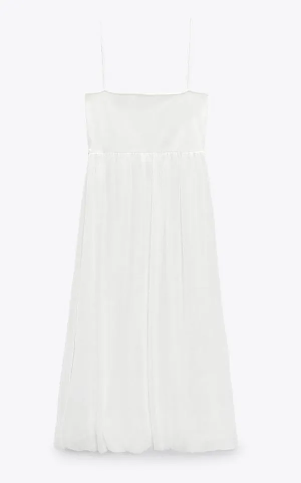 Zara NWT White Combination MIDI DRESS. Size Large. - Image 6