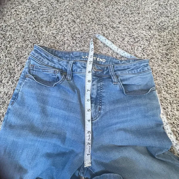 Lands End Mid Rise Curvy Bootcut Jeans‎ Light Wash Denim Size 6 - Image 6