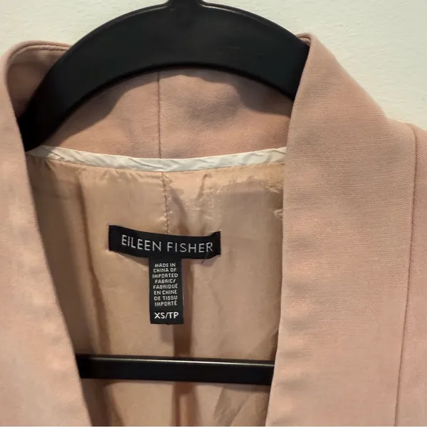 Eileen Fisher Women's Open Front Long Sleeve Blazer Jacket Blush Pink Size XSp - Image 5