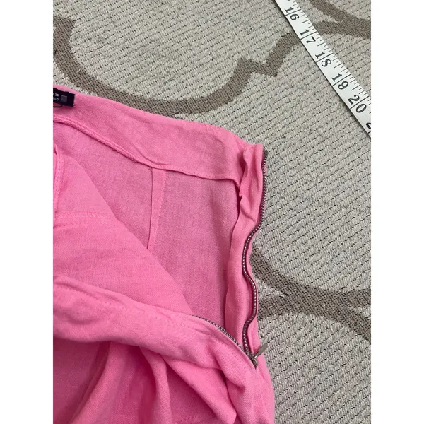 Zara RUFFLED LINEN BLEND MIDI SKIRT, Pink Size medium, 7950/939 NWT - Image 8