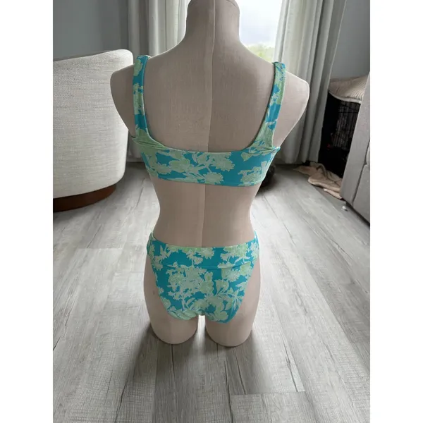 Forever 21 small green and blue froral swimsuit - Image 4