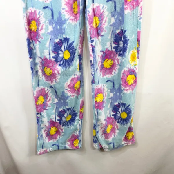 Mayfair Medium Pajama Set Floral Fleece Blue Pink Watercolor‎ Vivid NWT Gift 515 - Image 10