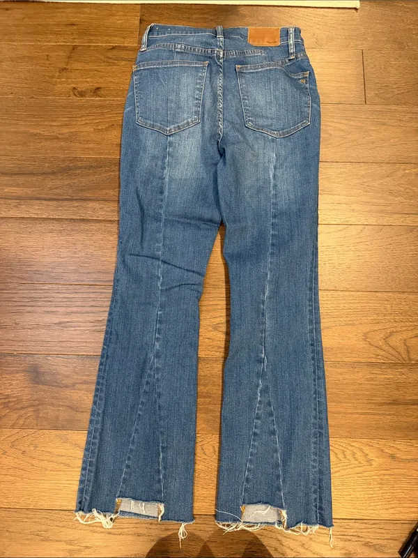 Madewell Cali Demi-Boot Jeans Raw Hem Seamed Back Size 26 - C61 - Image 5