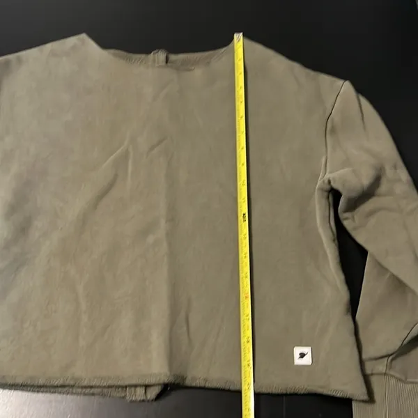 Fundamental Coast Women‎ Performance Crop Sweatshirt Olive Green Small - Image 2