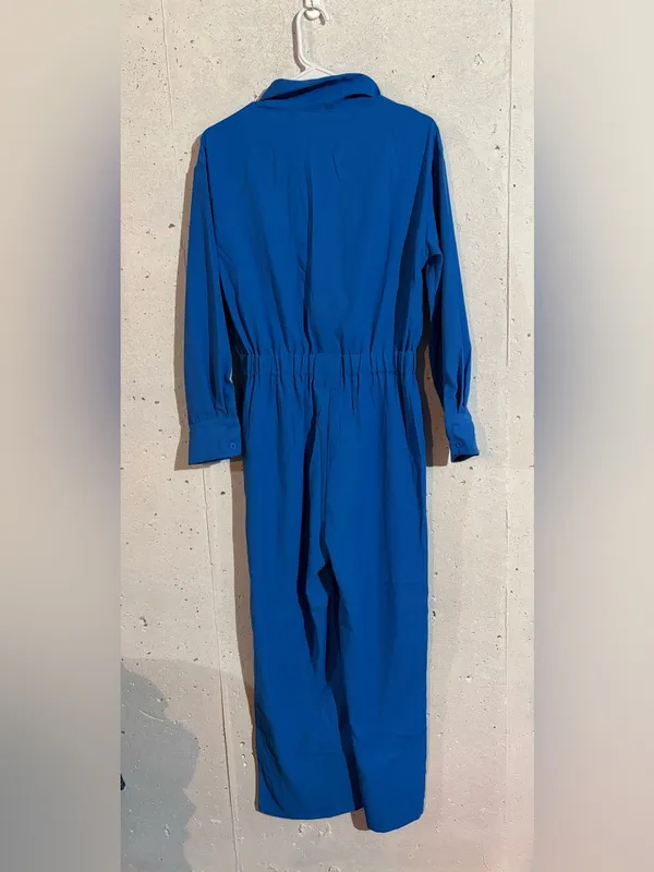 Fashion Belted Jumpsuit | Size: Medium Blue - Image 5