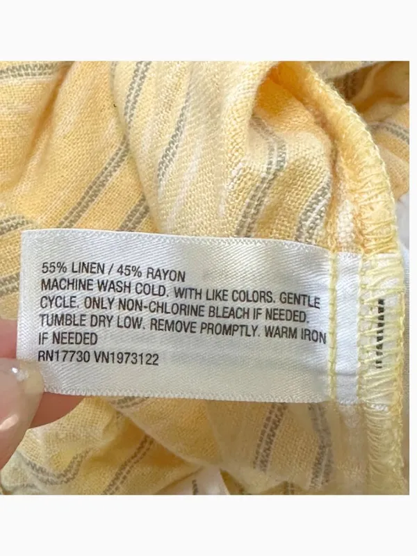 Universal Thread Yellow Striped Linen Shorts Set Size L - Image 7