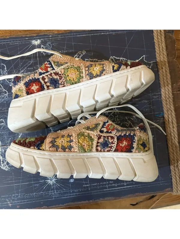 Free People “Catch Me If You Can” Crochet Sneakers – Size 38/8 - Image 2