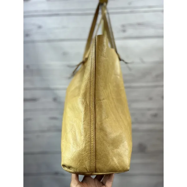 Madewell Tan Leather Large Tote Bag Minimalist Shopper Shoulder Purse - Image 5