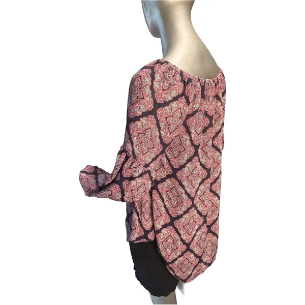 Michael Kors Paisley Print, Off-Shoulder 3/4 Sleeve Blouse M - Image 2