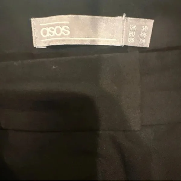 Asos Dress Pants Women's Black Wide Leg size 14 - Image 6