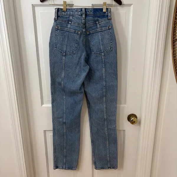 NEW Abercrombie Fitch 90s Straight High Rise Jeans Curve Love 24R Light‎ Wash - Image 3