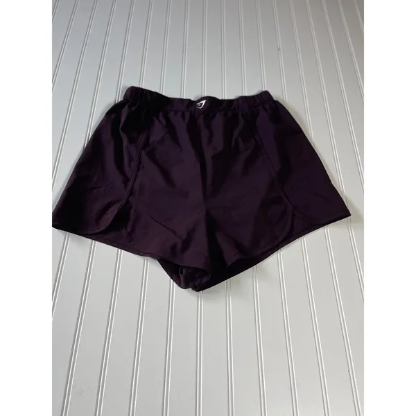 Gymshark Womens Training Shorts Purple Plum Elastic Waist Pockets Size L - Image 2