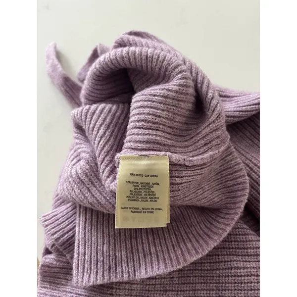 Anthropologie Moth Women’s Sweater Small Lilac Knit Tie Front V Neck Pullover - Image 8