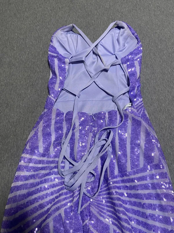 Long Lavender Prom Dress - Image 7