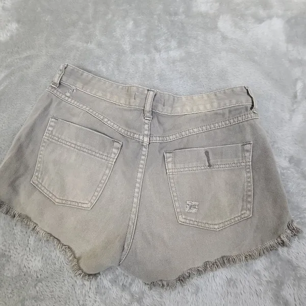 Free People Womens Shorts W 27 Button Fly Low Rise Cut Off 2" Inseam Distressed - Image 6