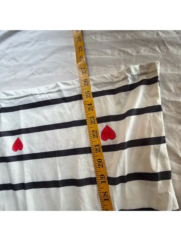 Women's Long Sleeve Stripes and Hearts Tee Size M #260229 - Image 5