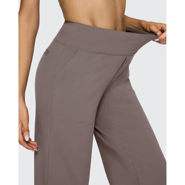 G4Free EverGoing Loose High-Waist Wide Leg Trousers‎ Taupe Technical Stretch XL - Image 4