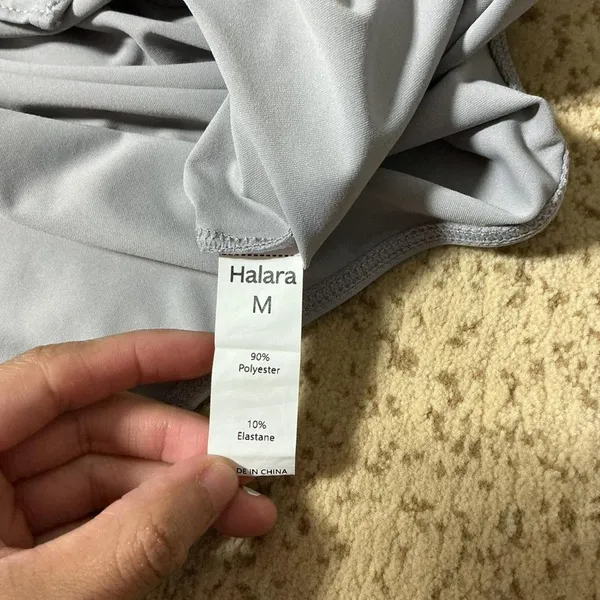 Halara Womens Grey Long Sleeve Bodysuit Crew Neck‎ Size M - Image 3