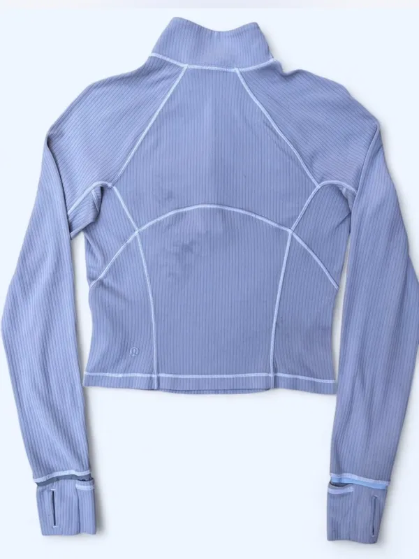 Lululemon It’s Rulu Cropped Half-Zip Long Sleeve Top gray yoga Pilates running 4 - Image 2
