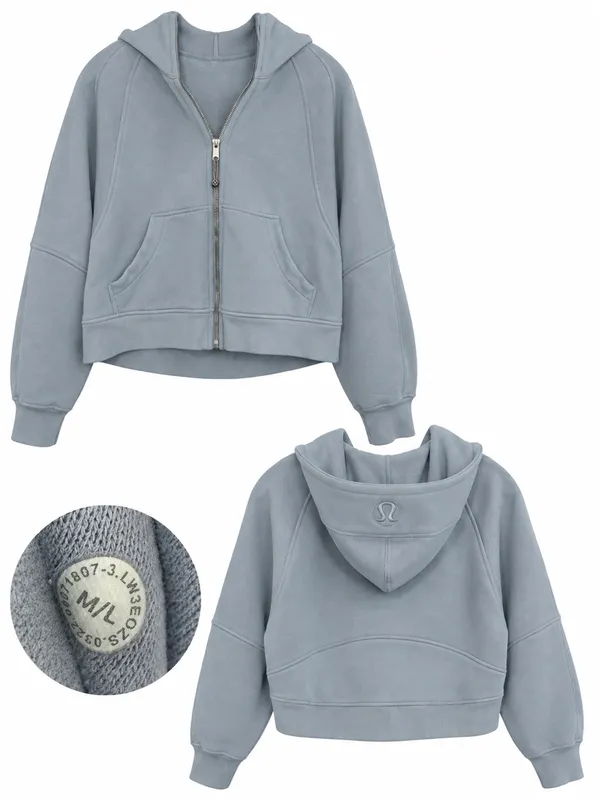 Lululemon Scuba Oversized Full-Zip Hoodie Blue Linen Size M/L - Image 2
