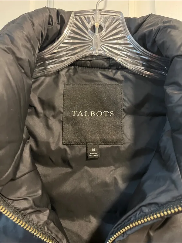 Talbots Down Filled Puffer Vest in Black Size Medium - Image 3