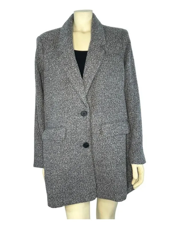 NWT Soft brushed oversized blazer in gray black size XL - Image 2