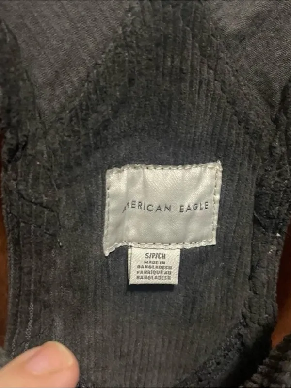 American Eagle Black Corduroy Overall Dress - S/P/CH - Image 4