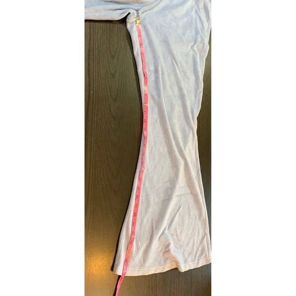 Aerie Womens Medium Velour Flare Leg Drawstring Waist Lounge‎ Pants Blue - Image 10