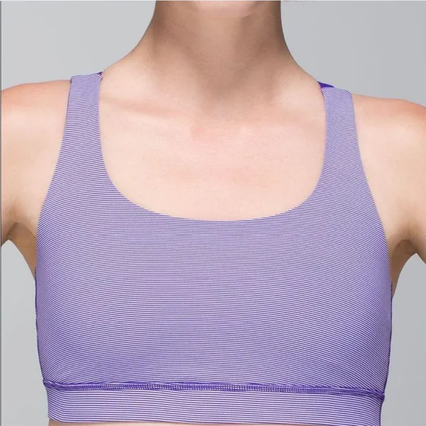Lululemon Energy Bra Wee Stripe Bruised Berry/Cool Breeze - Image 2
