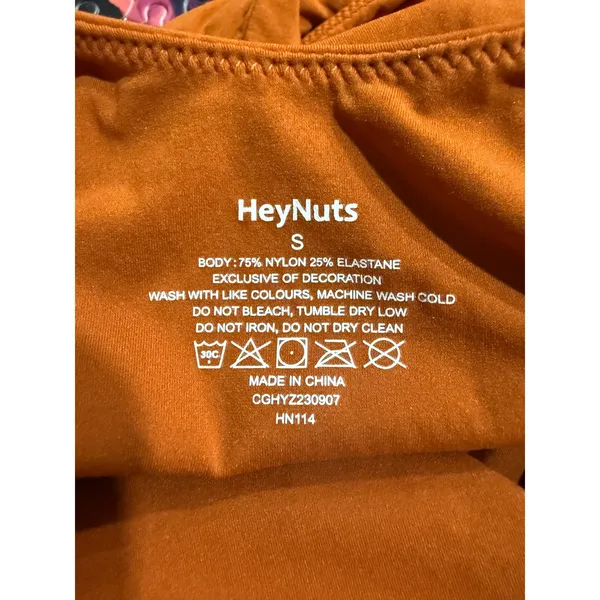 HeyNuts Women Burnt Orange Square Neck Thong‎ Bodysuit HN114 Small - Image 4