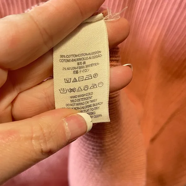Free People‎ Women's Pink Peach Allure Pullover V-neck Sweater Size Small - Image 5