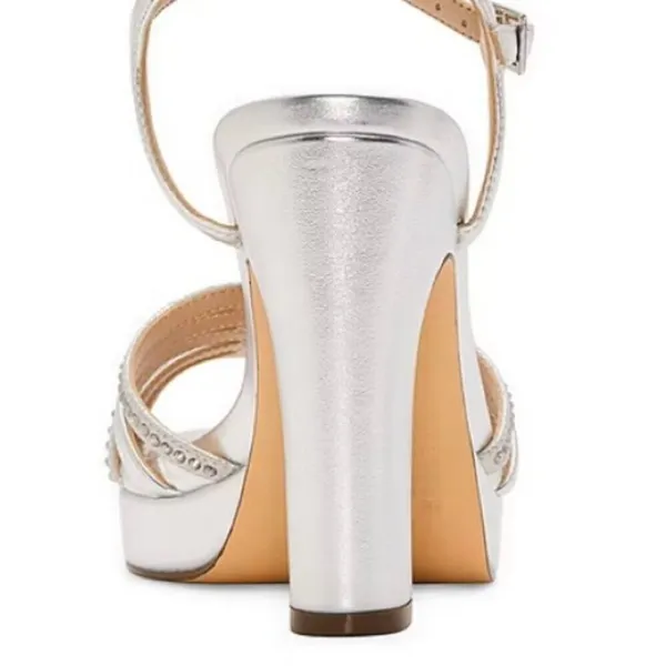 I. Miller Leather Size 9 Womens Sylas Bedazzled Heeled Sandals. New - Image 3