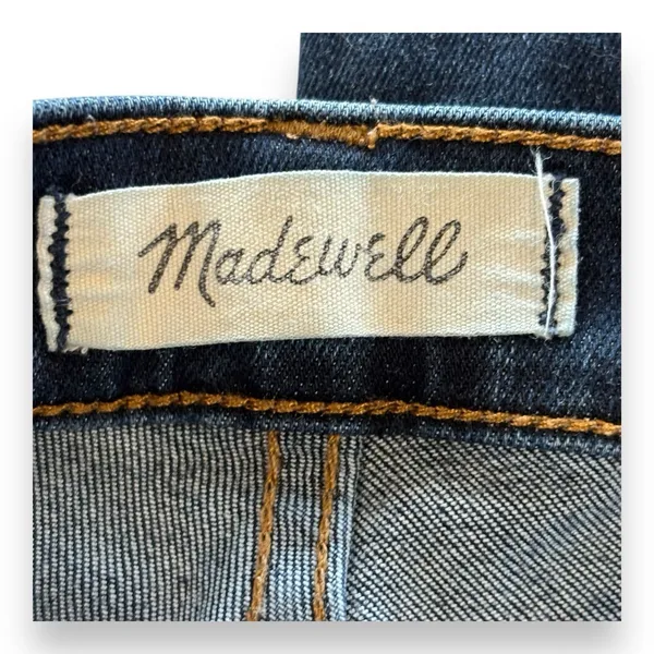 Madewell Womens Skinny Straight 9" High Rise Dark‎ Wash Denim Blue Jeans 25T - Image 3