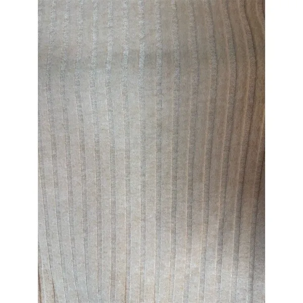 SHEIN Cropped Top Womens Size S Beige Ribbed Knit Square Neck Long Sleeve - Image 6