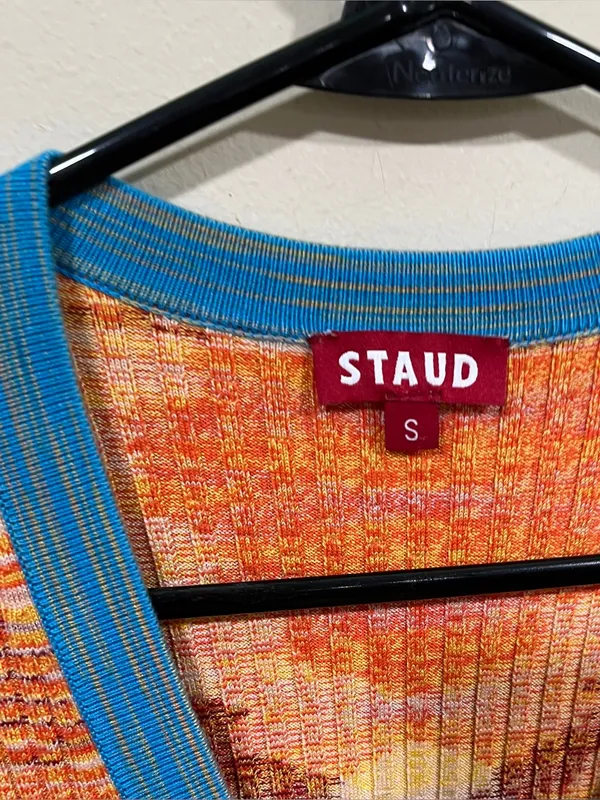 STAUD Shoko Rainbow Ribbed Knit Sweater Dress Size small multicolored - Image 5