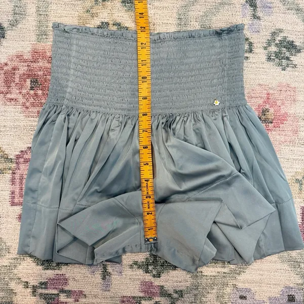 Natural‎ Life Womens Blue Satin Mini Skort Small Smocked Ruffle Boho - Image 6