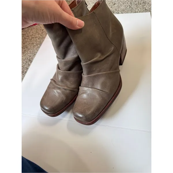Kork Ease Brown Leather Ankle Boots Womens 8.5 Casual Booties Fall Square Toe - Image 8