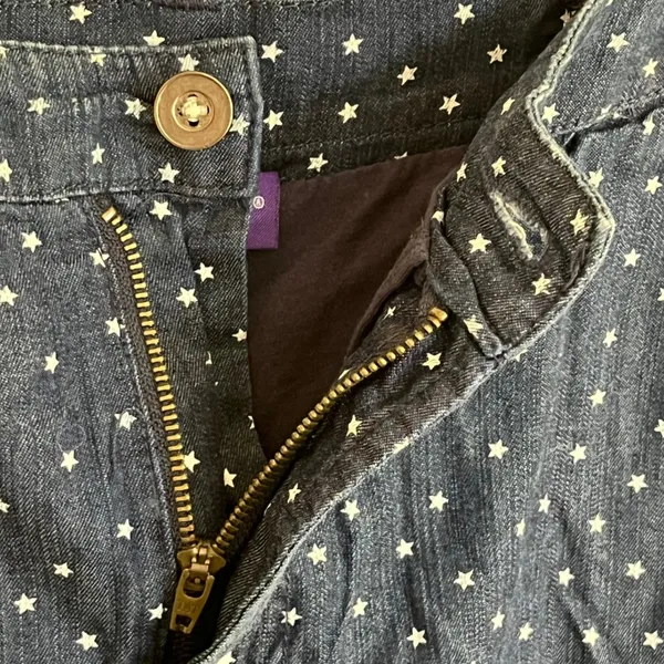 Catherines Star Print Denim Skort Blue Cotton Plus Size 18W Mini‎ Skirt Shorts - Image 6